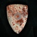 Birdseye rhyolite stone cabochon. Grey red white orbs Designer cut 31 x 43