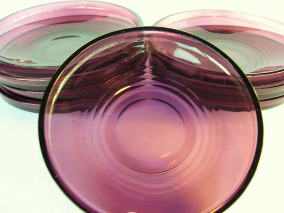 Vintage Purple Depression Glass Plates 1940 S Set Of Eight