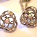 Vintage Rhinestone Buttons with Chain - Aurora Borealis 1950's