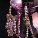 RESERVED FOR DANA. Hand Beaded Pink & Gold Owl Necklace, "Made From Vintage"