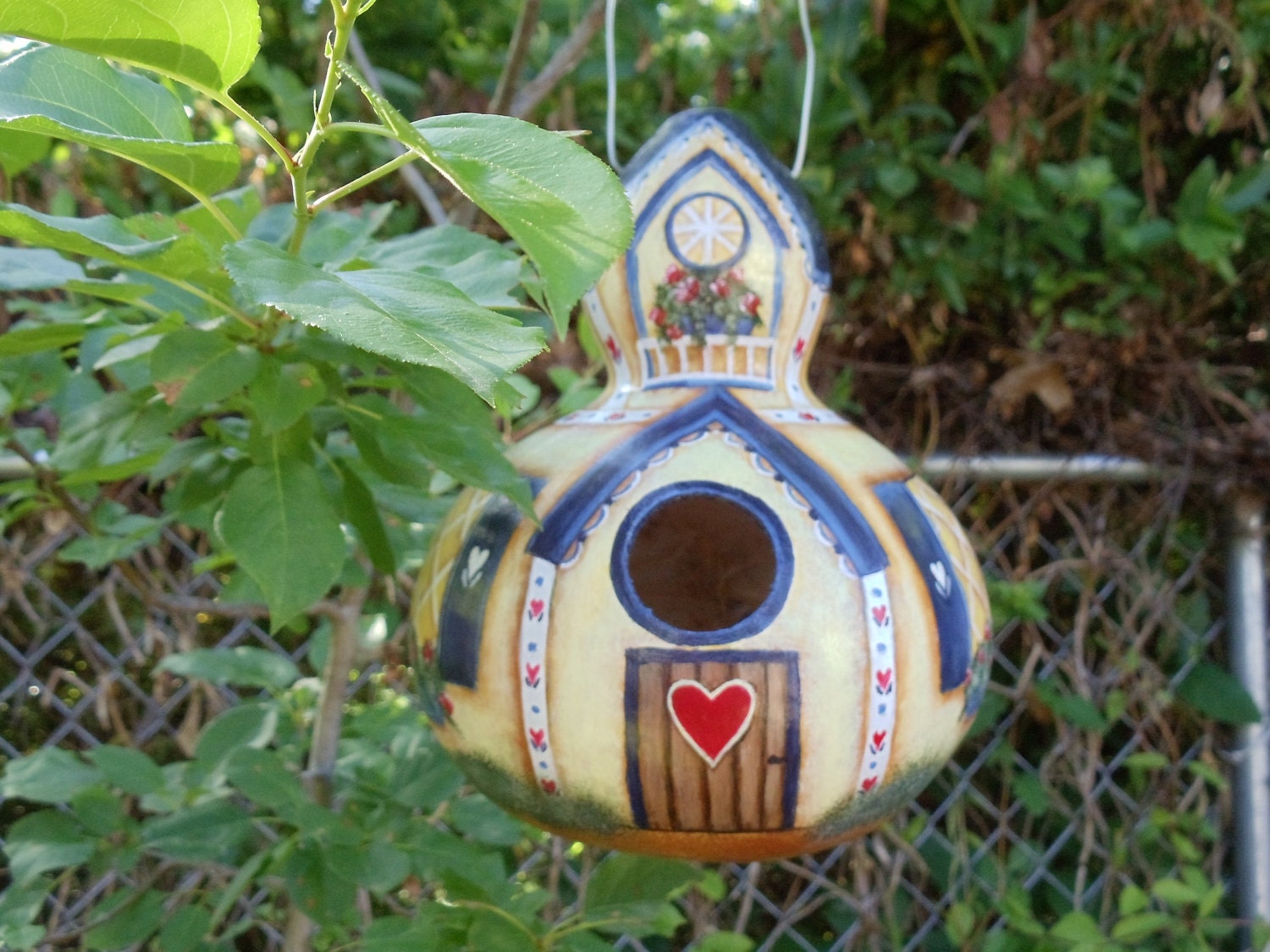 Handpainted Birdhouse Gourd