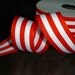 Red Stripe Ribbon 1 inch wide, red and white 3 yards Scrapbooking or Crafts