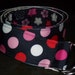 Kids or Teens Reversible Ribbon Belt Pink and Black Polka Dot Flowers