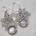 Hand Sewn Natural Crystal Silver Bridal Earrings - "Snowflake"
