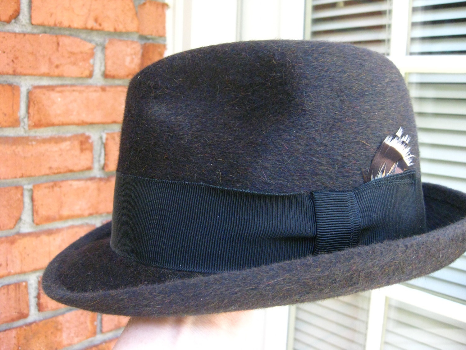 Vintage Stetson Fedora Hat Long Oval 7 Grey Felted