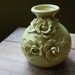 Fresh Green Floral Bulb Vase with Ceramic Roses