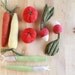 Réserved for Carrie. upcycled wool vegetables set - kit de legumes de laine