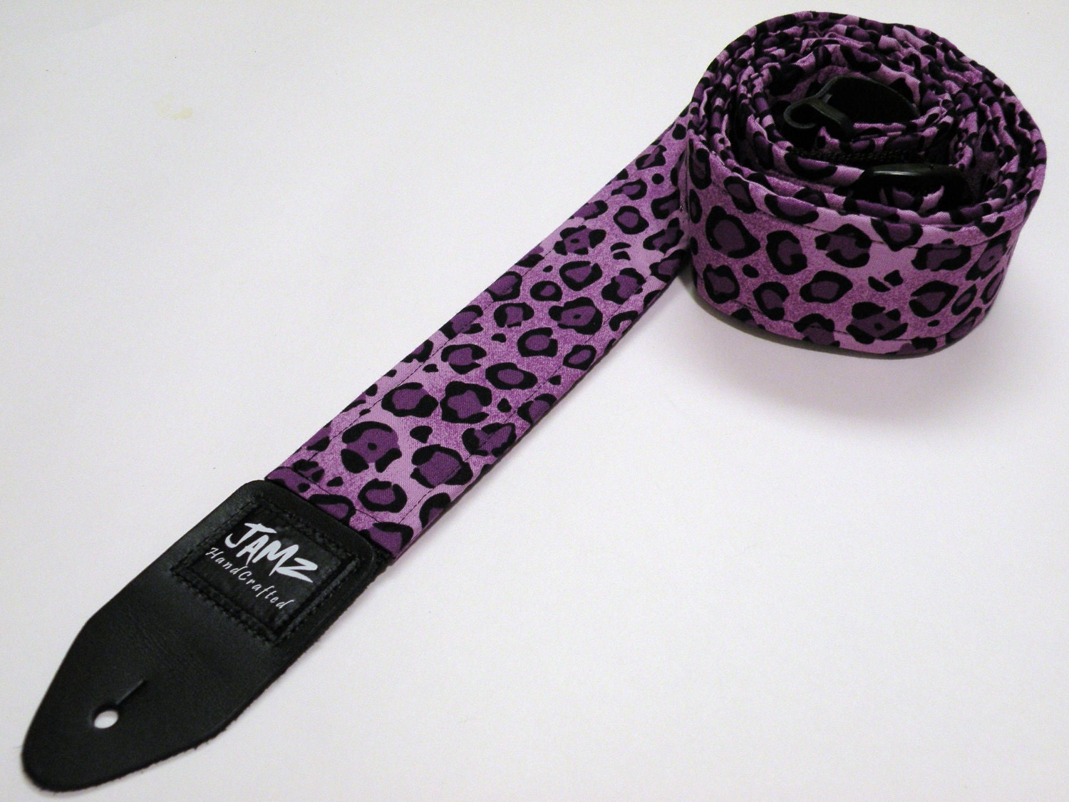 Guitar Strap Handmade Double Padded 80's Leopard Print
