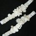 White Vintage Lace Band Style Wedding Garter Bridal Garter Set OOAK