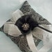 Ring Bearer Pillow Luxe Black and Silver Brocade