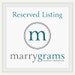 Reserved Listing for Julie