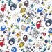 Liberty of London Fat Eighth 'Elizas Owls A', blue, red and yellow children's Liberty print