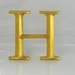 Gold Leafed Letter H, Typesetter letter H, Ballard and Designs Letter H