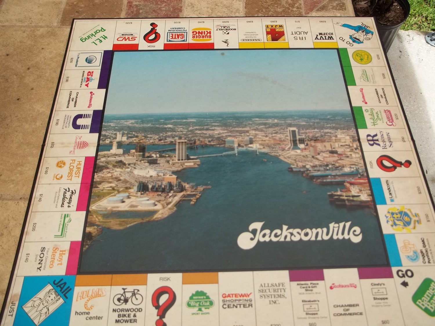 Very Rare Vintage Monopoly Like Jacksonville Florida Board