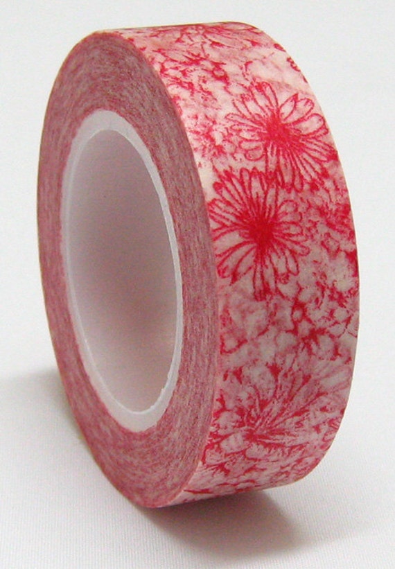 Items similar to Big Red Japanese Washi Masking Tape 11 yards on Etsy