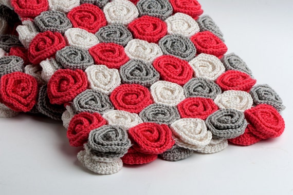 Items similar to Crochet Pattern Rose Field Baby Blanket ...
