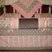 Custom crib Bedding set 4 PC Gray/ Pink Reserved for Justine Hunt