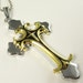 2 Pcs - Stainless Steel Double Cross Pendant, Religious Cross Pendant, Silver/Gold Plated (35x57MM)