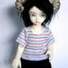 BJD YoSD White X Blue X Red Striped T Shirt