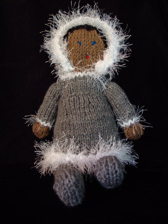 Hand knit Eskimo Doll
