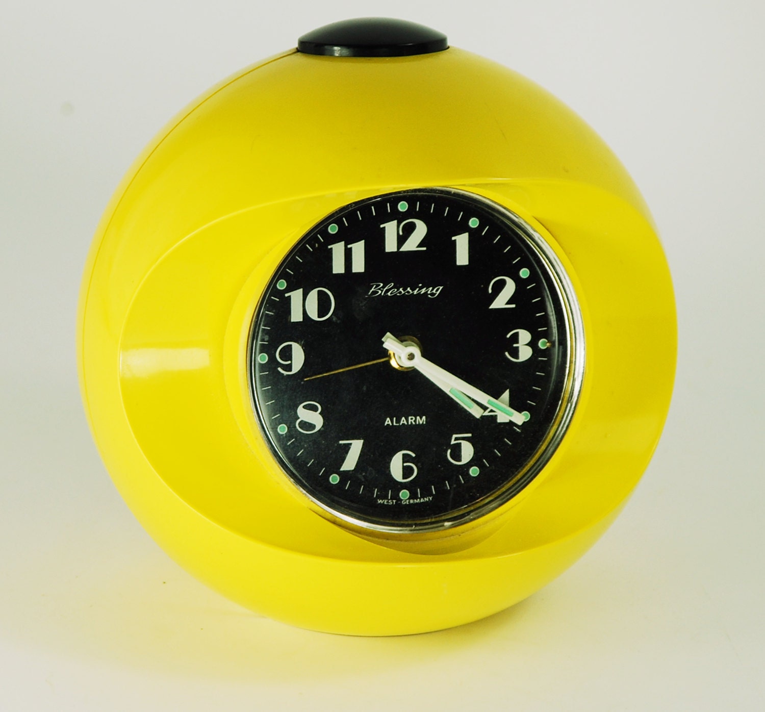 West German Alarm Clock Rare Mod Blessing Yellow Free