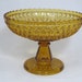 Vintage Amber Depression Glass Press Cut Compote