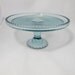 Vintage Pale Aqua Pressed Glass Cake Plate