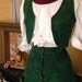 Giddy Up... Forest Green Suede Cowgirl Set / Vest and Skirt / Snap Front Closure, Scalloped Edging on Skirt