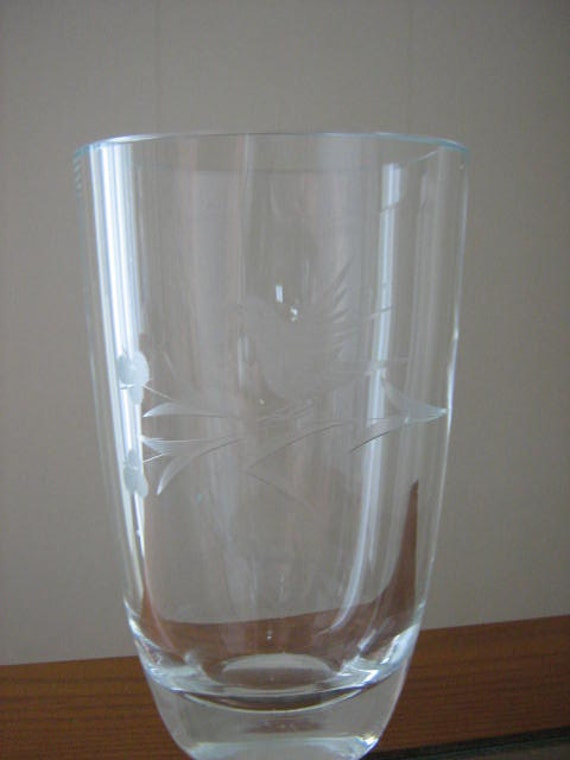 Items Similar To Vintage Etched Lead Crystal Vase On Etsy