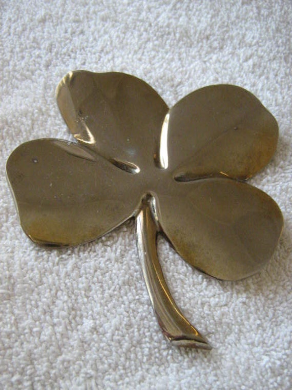 Sale Vintage Gerity Four Leaf Clover Shamrock Paperweight