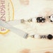 Panda Bear Bookmark. Grey Ribbon, Glass Beads, Lampwork Beads and Silver Beaded Charm Ribbon Bookmark. CK Designs