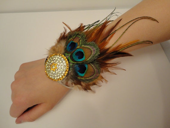 Peacock feather bracelet for men Clearance