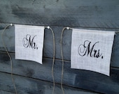Mr and Mrs chair banners