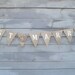 Just married Burlap banner with Burlap Rosette