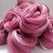 Wool Spinning Fiber - Spa Day, Pink Wool Roving, Merino, BFL, Silk 100g