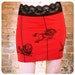Carousel Red Pencil Skirt - Steampunk clothing- Womens mini skirt - xLarge