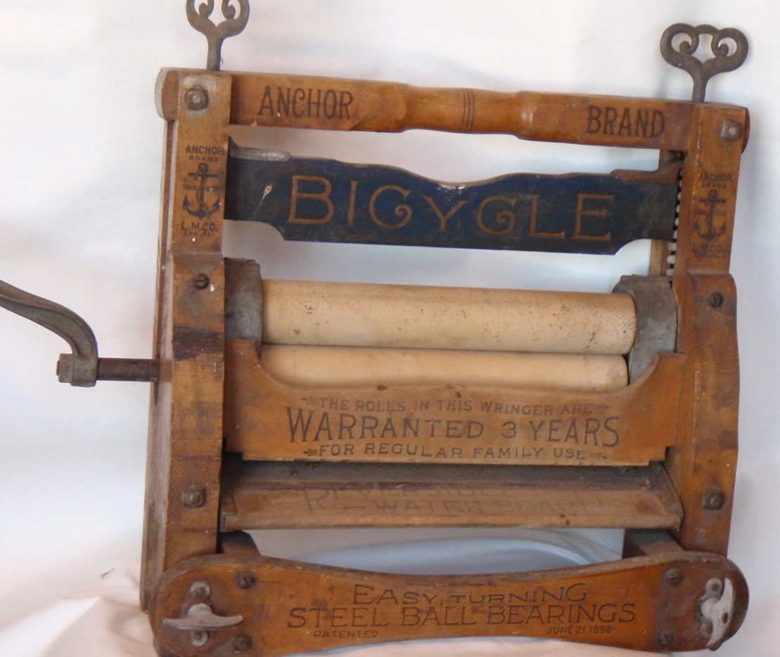 Antique Wringer Washer Lovell Mfg Bicycle logo Anchor Brand
