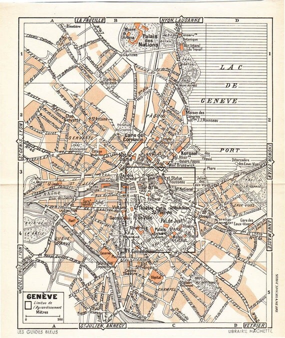 City map Geneva Switzerland