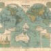 1847 Antique World Map Emil von Sydow Rare