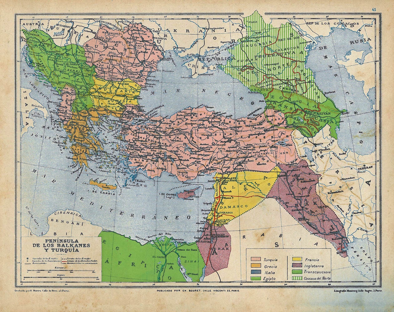 1929 Balkan Peninsula and Turkey Vintage Map by CarambasVintage
