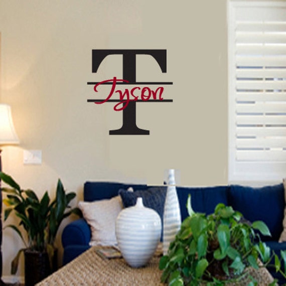 Items similar to Wall Decal Monogram Name Family Wall Decal Vinyl Art