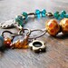 turquoise handmade bracelet, handmade beaded bracelet, aquamarine and amber bracelet, lampwork beaded bracelet