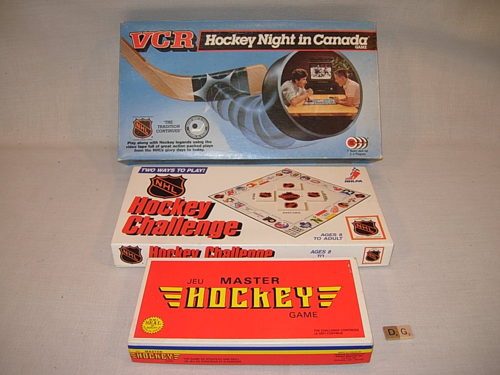 Lot of 3 Vintage Hockey Board Games NHL Master Challenge VCR