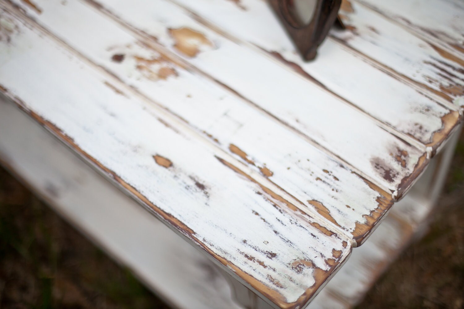 Rustic White and Brown Coffee Table Made From Reclaimed Wood