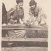 Vintage/ Antique Photo of two happy women trying to climb a fence