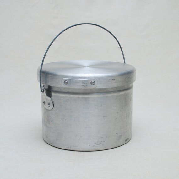 Vintage Camping Cookware Set of 12 Brushed Aluminum