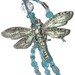 Dragonfly Keychain Lovely Gift Ideas Under 20 for her Aquamarine Blue OOAK Beaded