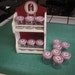 Vintage SPICE RACK and Spice JARS - Red and White - Really Cute