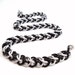 Chainmail Necklace Black White Half Persian Zebra Stripes