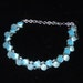 Vintage Bright Blue Oval Silver Tone Chain Link Choker Necklace 80s does 50s Jackie O Style Spring Summer Costume Jewelry DIY Broken Clasp